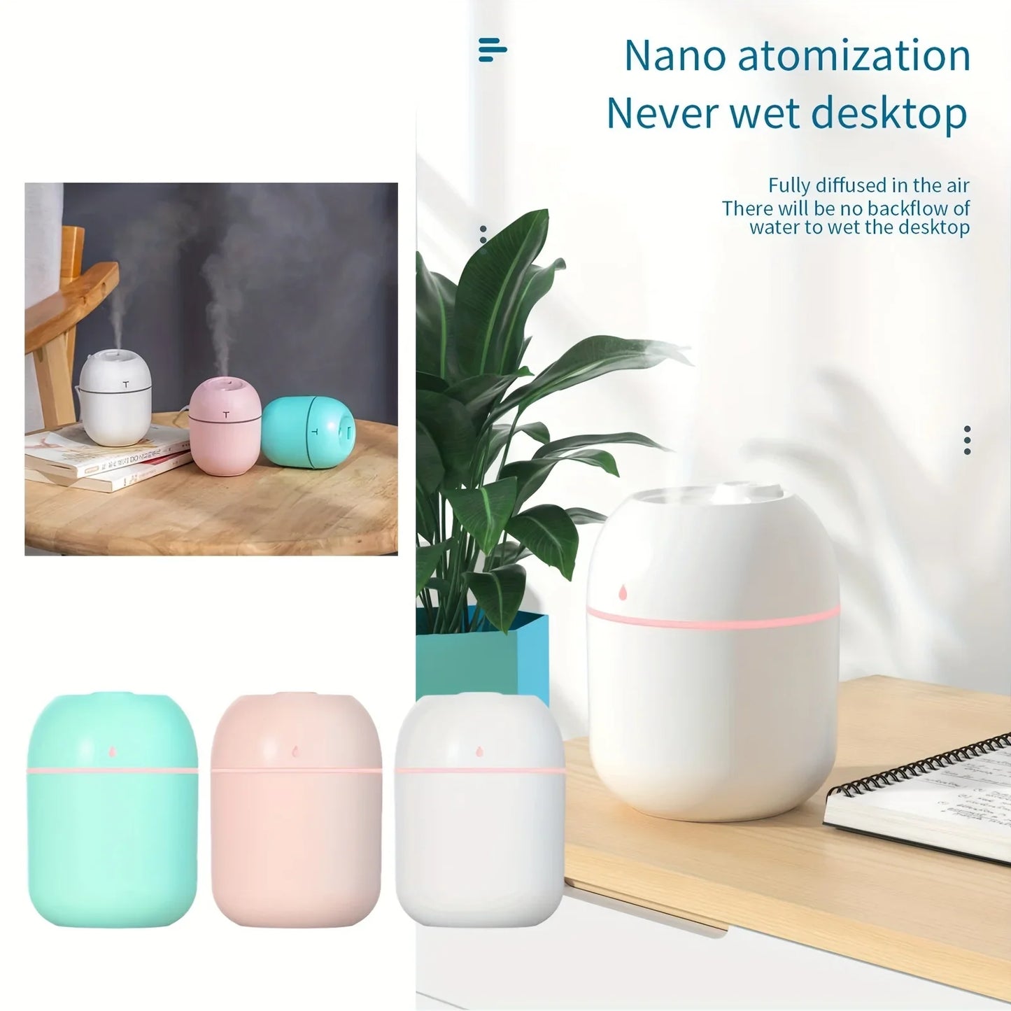 Luftbefeuchter mit einem ätherisches Öl Diffusor (USB-anschluss)