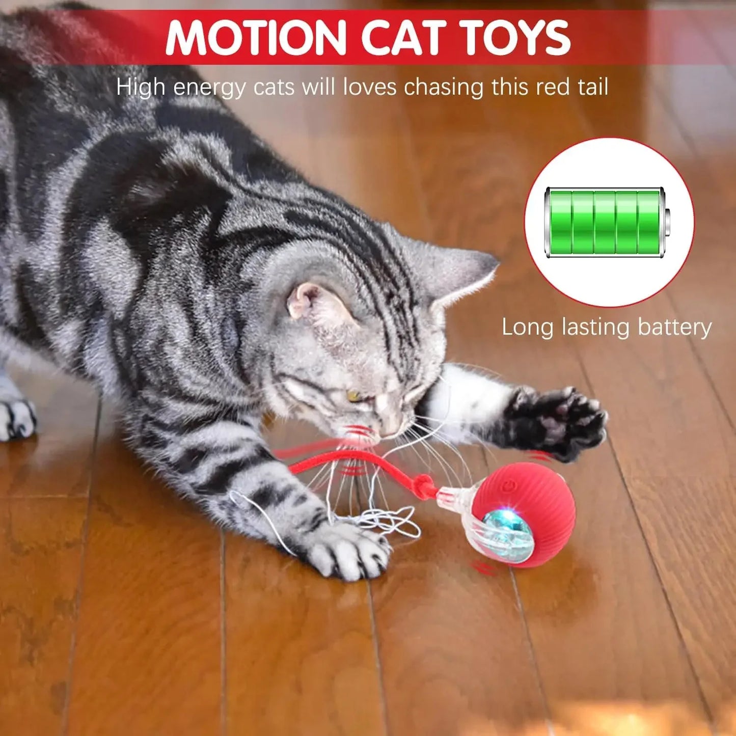 Interaktives Katzenspielzeug, automatisch rollender Ball wiederaufladbar mit USB