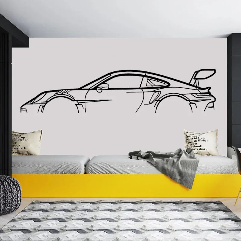 Auto Silhouette Wand Kunst Aufkleber