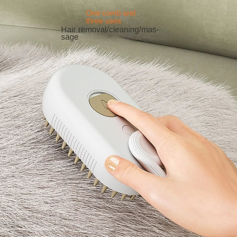 Dampfende Bürste für Hunde&Katzen 3 in 1 elektrischer Spray sorgt für Massage und enfternung von Haaren
