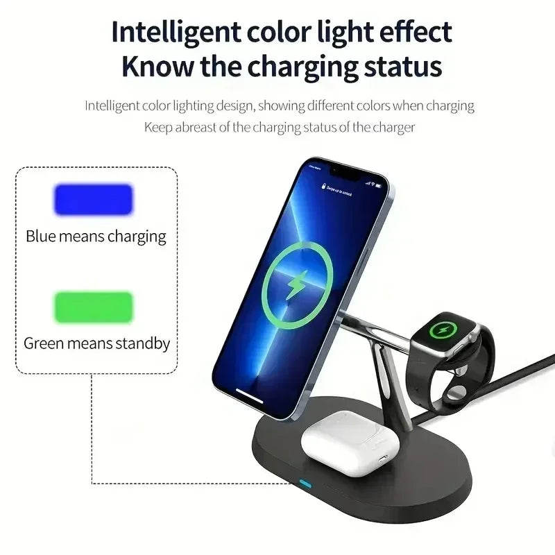 3 in 1 magnetische schnelle kabellose Ladestation für iPhone und Apple Watch