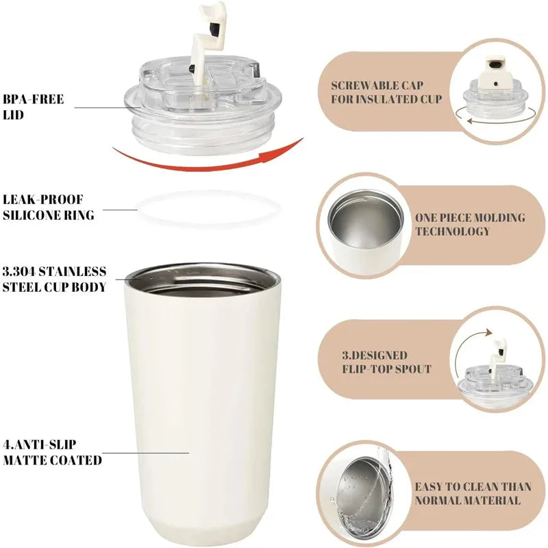 Edelstahl Smeg Getränkebecher für Reisen Auto einfach zum mitnehmen (240ml Thermoskanne)