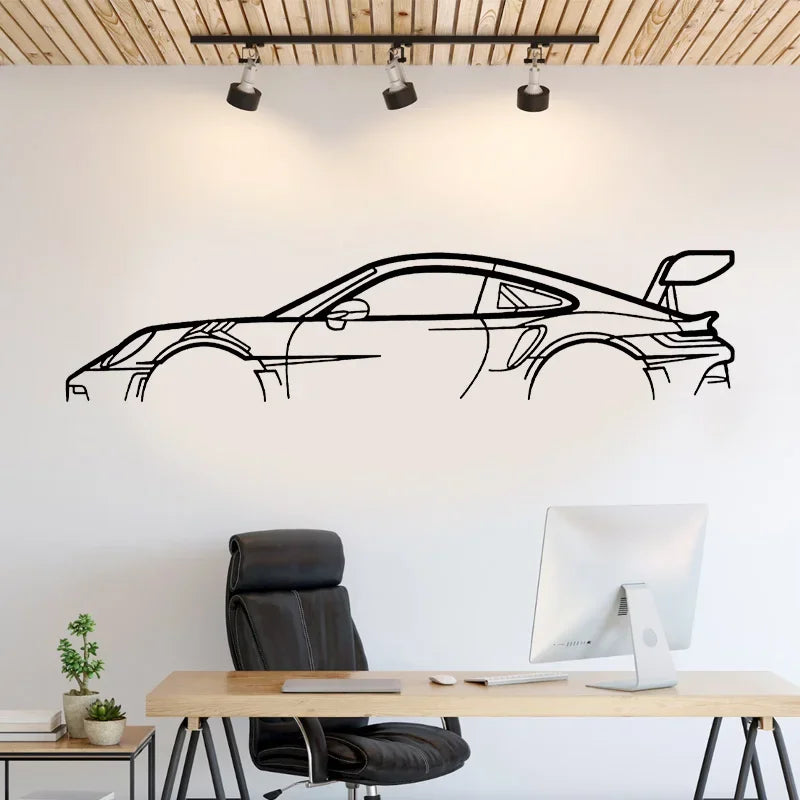 Auto Silhouette Wand Kunst Aufkleber