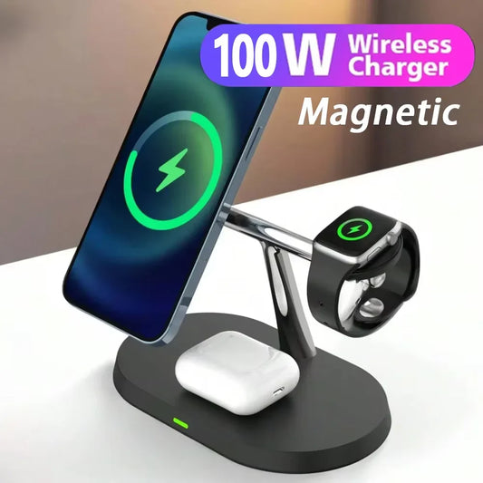 3 in 1 magnetische schnelle kabellose Ladestation für iPhone und Apple Watch