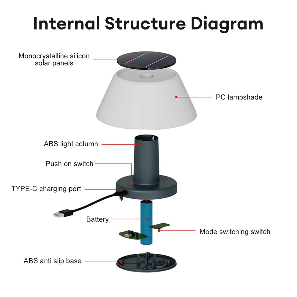 Outdoor Solar Tischlampe