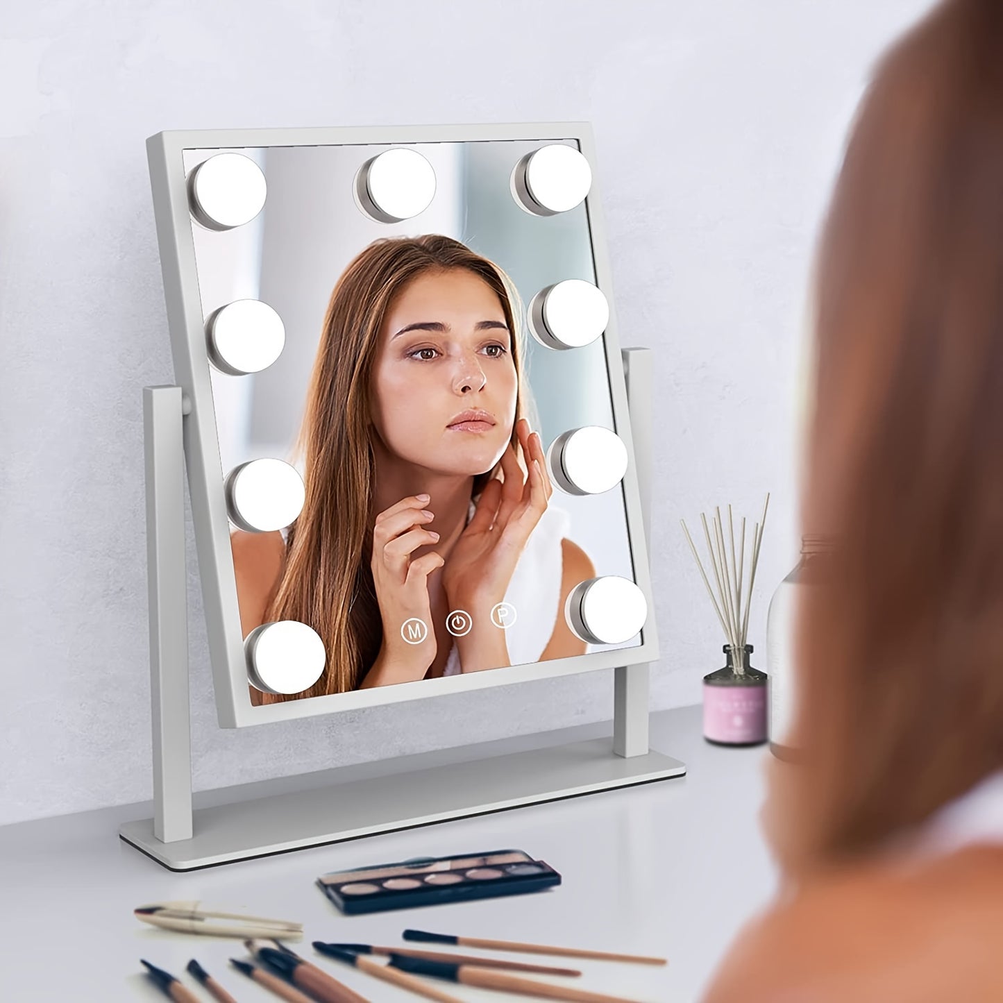 Touch Hollywood LED Spiegel 360 grad drehbar – Glanzvolle Beleuchtung für dein Make-up mit innovativer. Touch-Funktiontrol